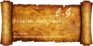 Cziglan Gyöngyi névjegykártya